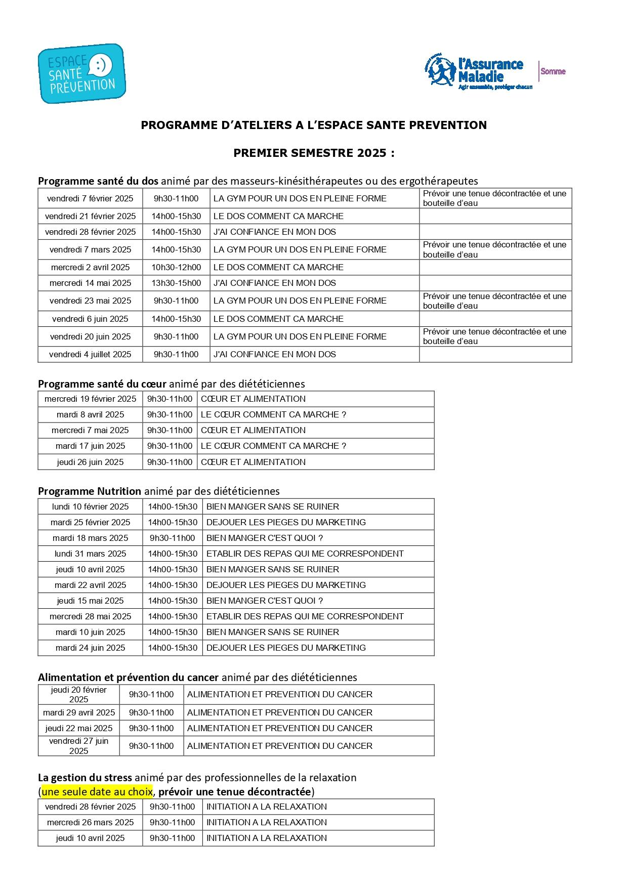 Programme animations espace sante prevention 1er semestre 2025 1 page 0001