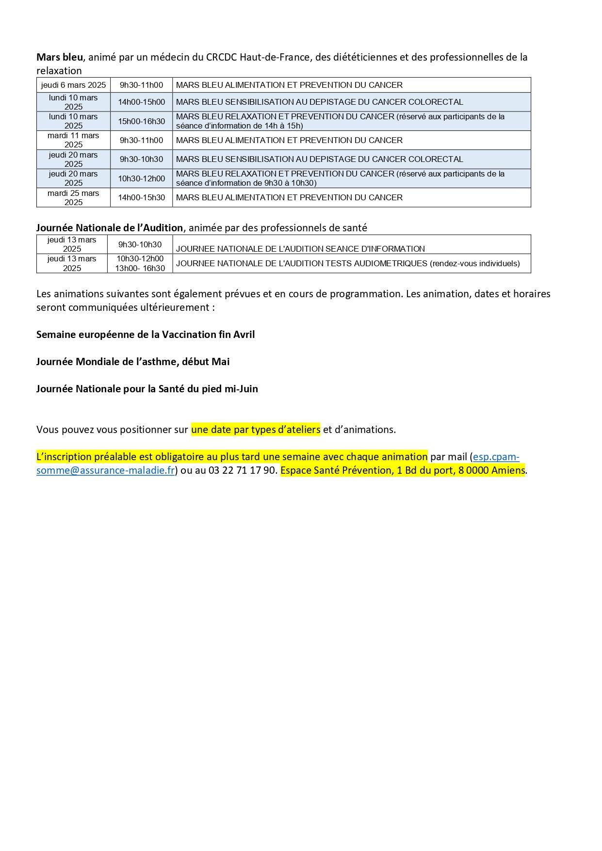 Programme animations espace sante prevention 1er semestre 2025 page 0003